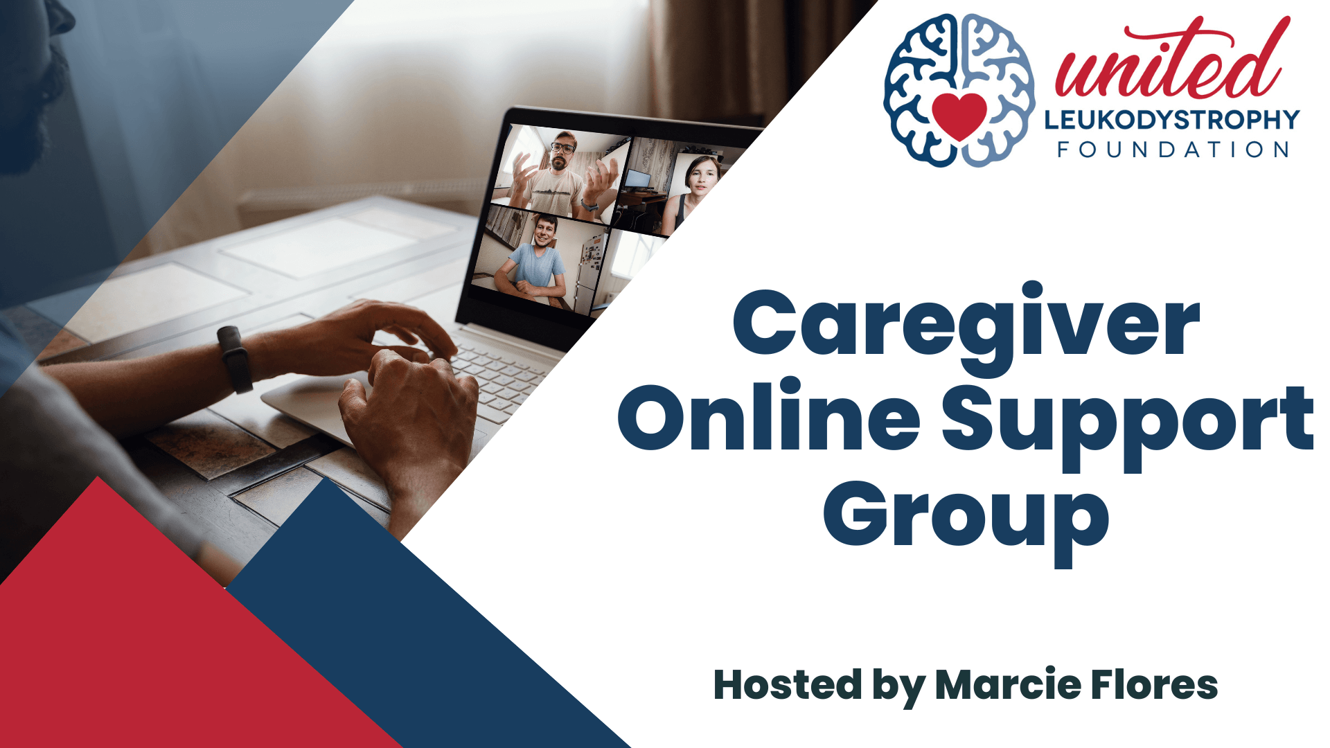 A flyer of the caregiver online support group logo