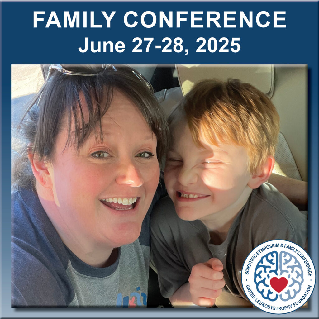 Family Conference June 27-28, 2025 photo woman and child logo United Leukodystrophy Foundation Scientific Symposium and Family Conference